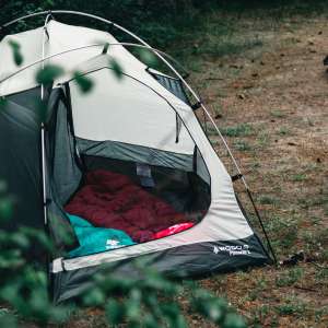 Tent With Backpacking Pillow and Sleeping Bag